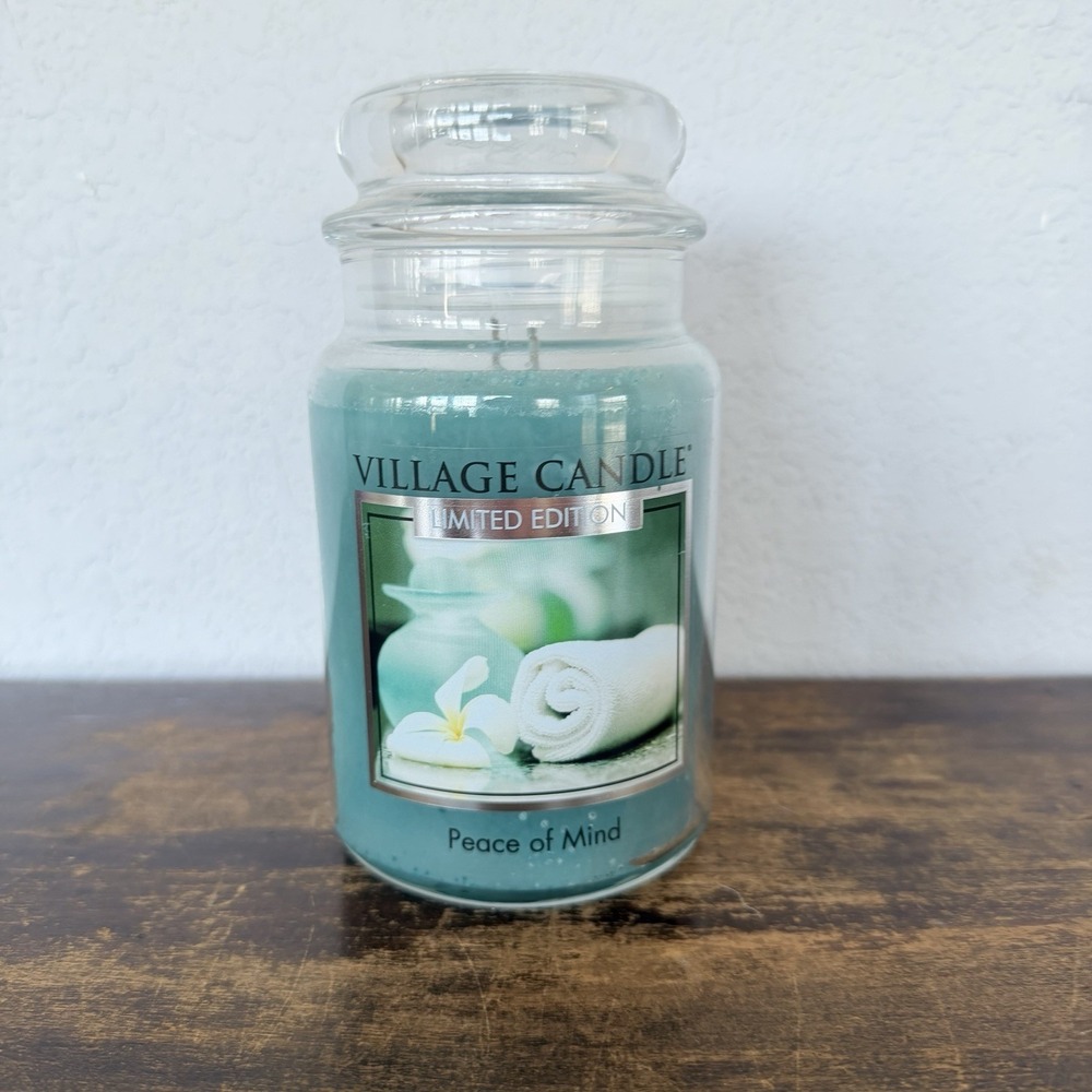 Village Candle Peace of Mind Large 26oz Limited Edition Jar Candle New